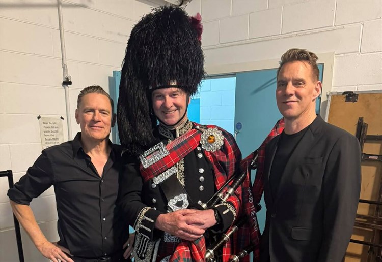 Aviemore piping star ‘cuts it’ with Bryan Adams