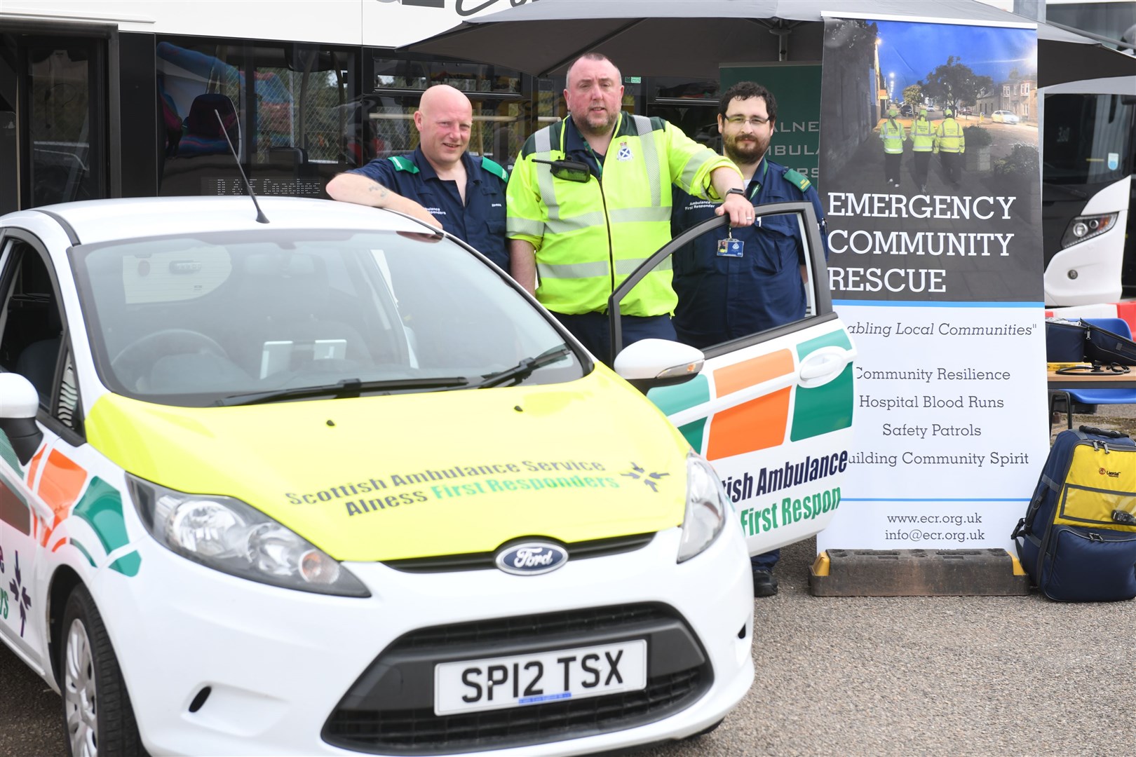 Charlie Grant, Michael O'Neill and David Ridgeway, Ambulance First Responders. Picture: James Mackenzie.