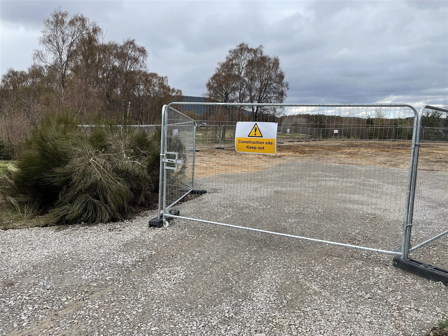 A works compound has now been constructed at the site by the Spey Valley golf course clubhouse.