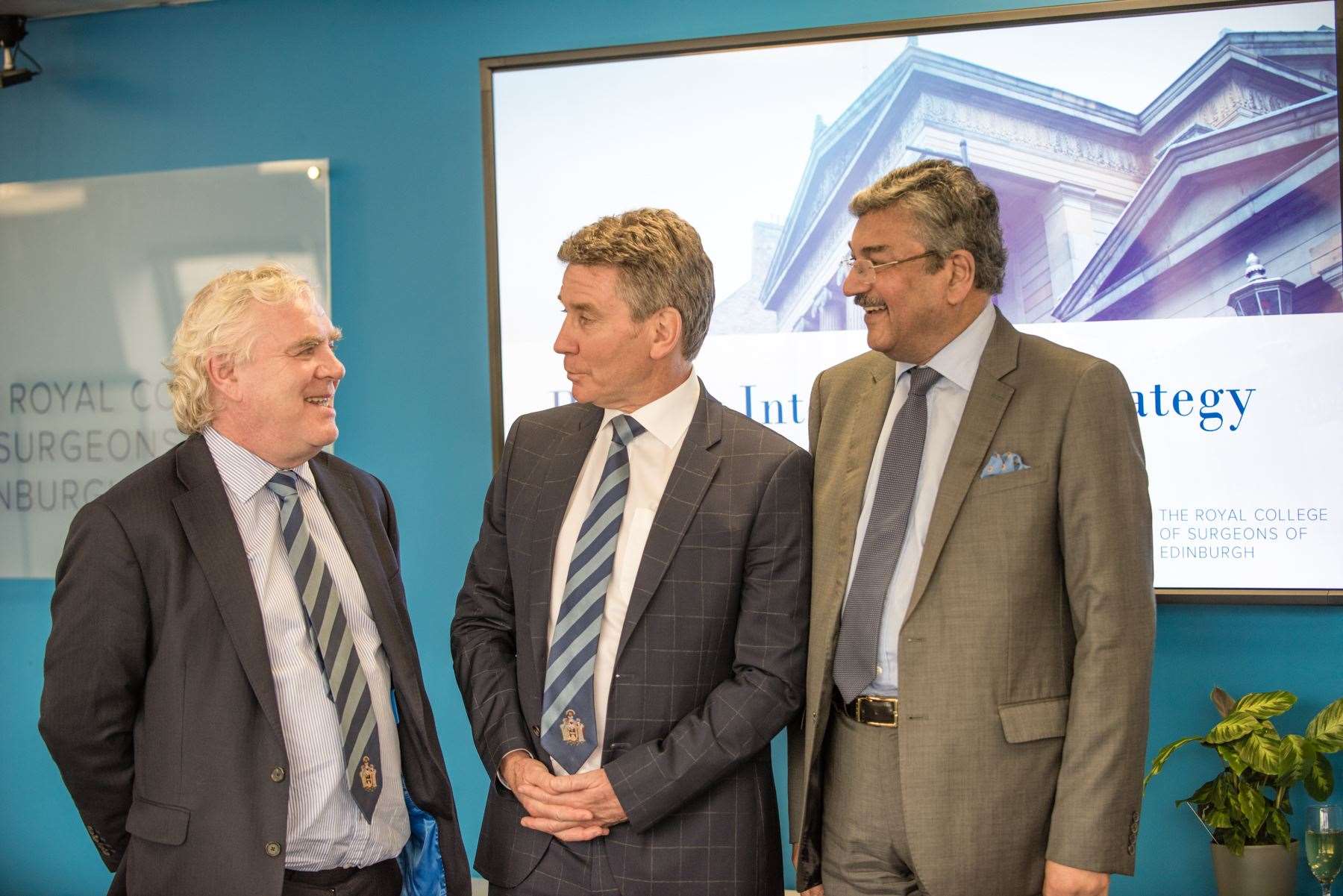 Pictured at the launch are (from left) Stuart Clark (IPD Dean), Mike Griffin (RCSEd President) and Pala Rajesh (RCSEd Vice-President).