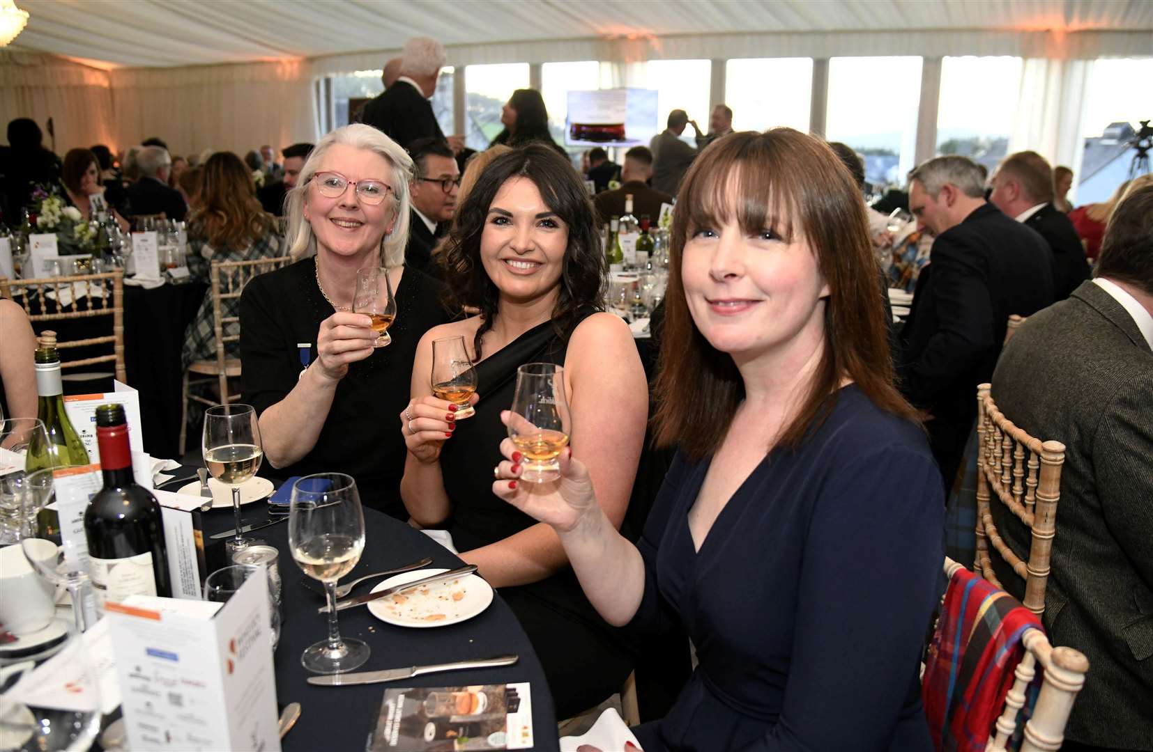 From left Ann Miller, Julia Bryce and Nicola McAlley, three of the guests at the opening dinner.Picture: Becky Saunderson