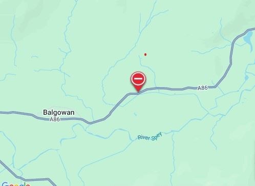 Road closed: the A86 in Badenoch