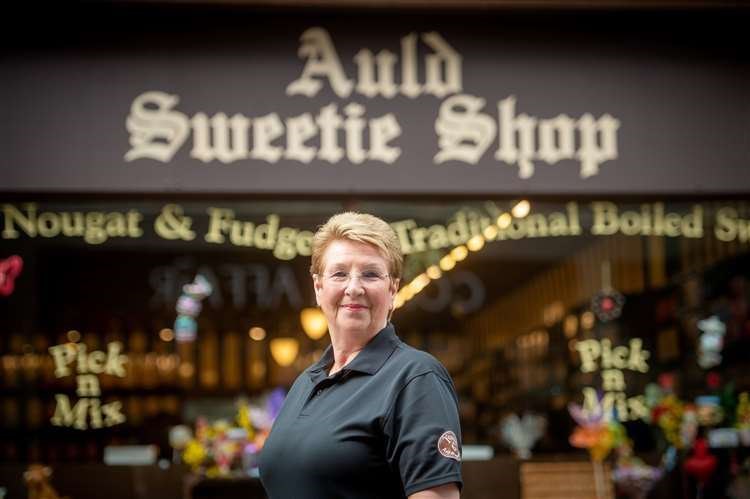 Susan Young outside the popular Auld Sweetie Shop in Inverness. Picture: Callum Mackay