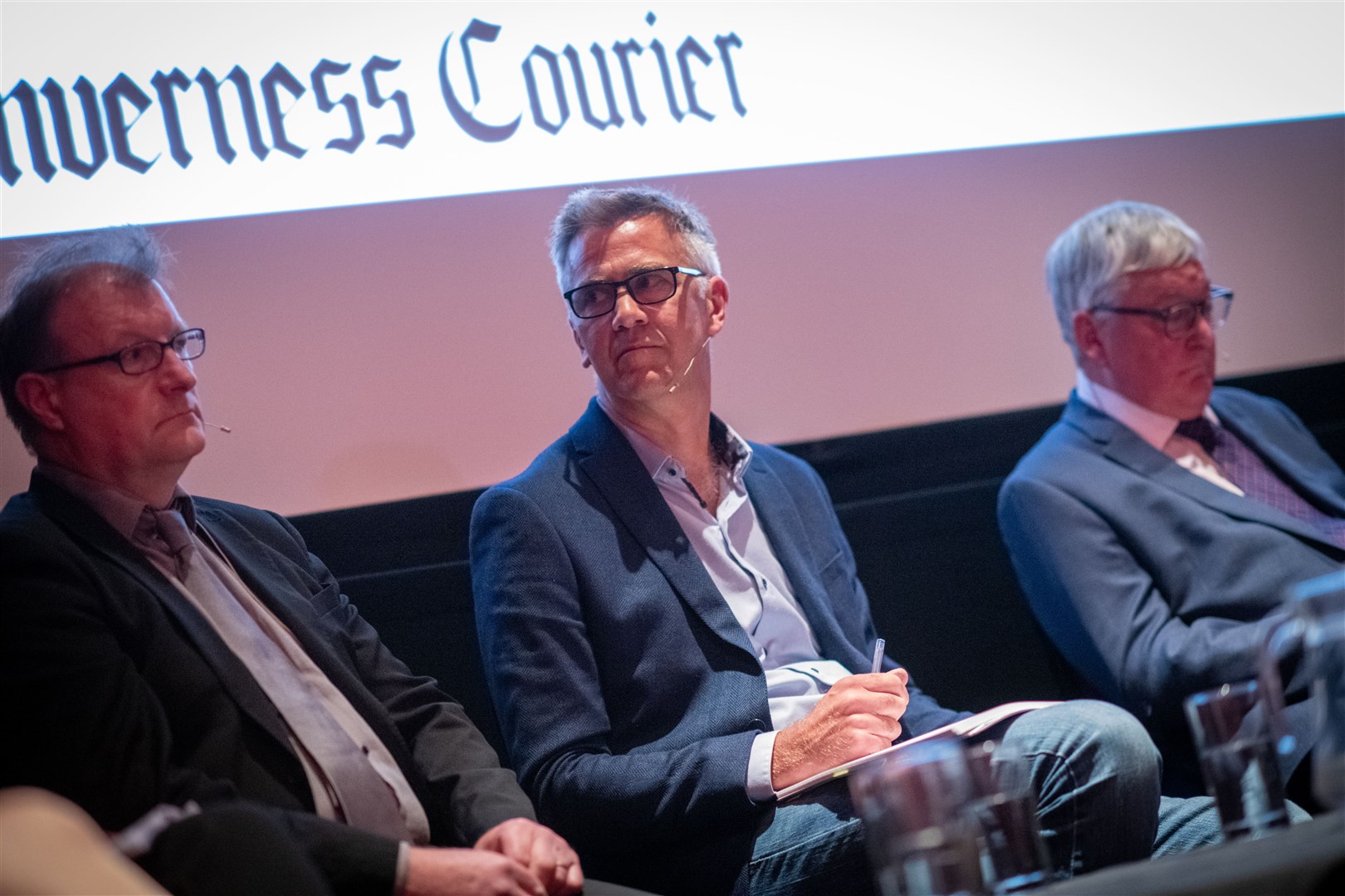 From left: Rob Galbraith (Transport Scotland), Colin Marr and Fergus Ewing. Picture: Callum Mackay