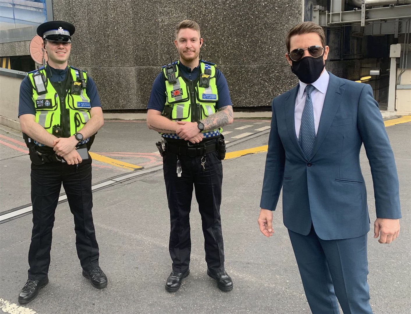 Tom Cruise posing for a photo with BTP officers at Birmingham New Street station (British Transport Police/PA)