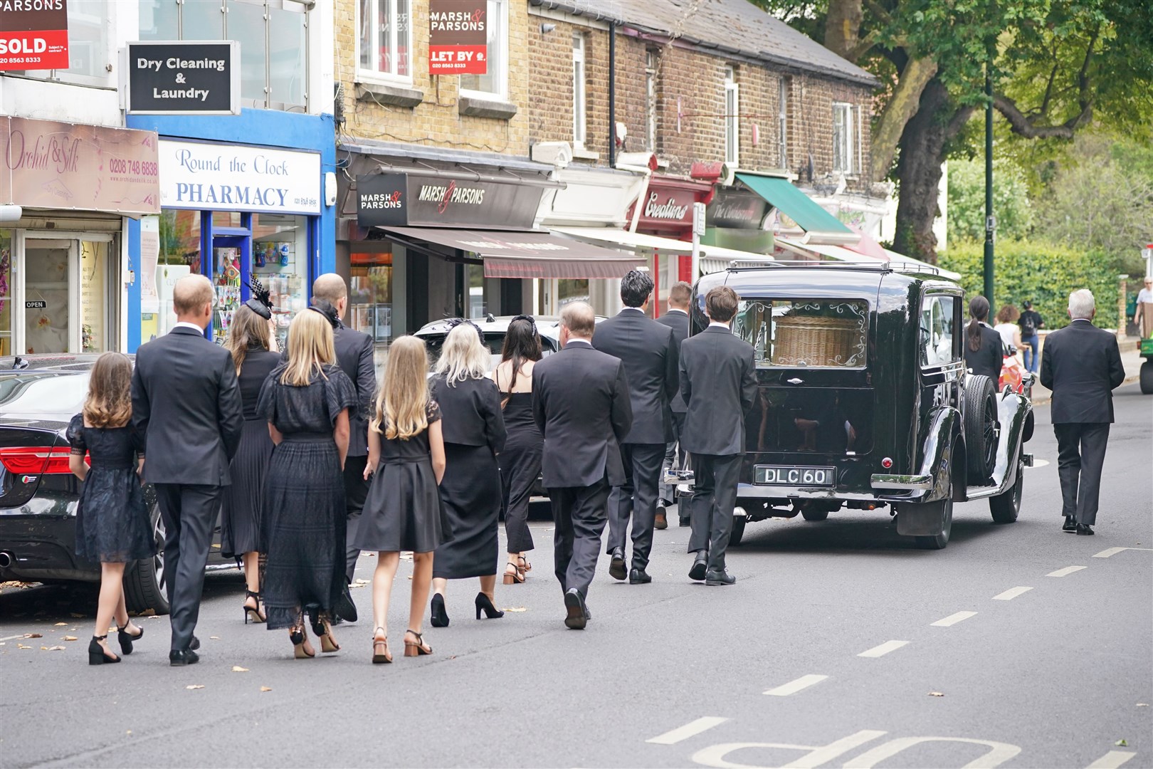 The funeral procession for Dame Deborah James (Dominic Lipinski/PA)