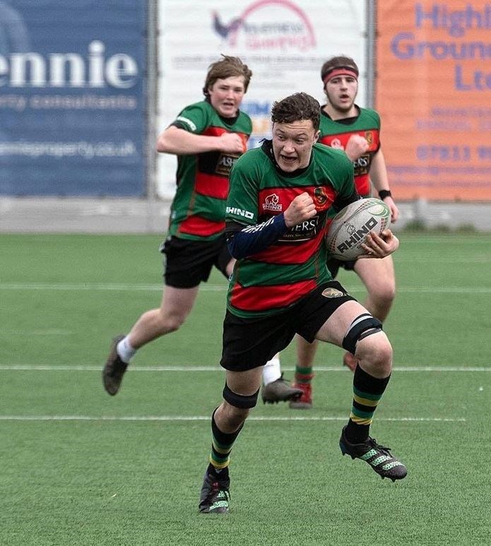 Toby Haworth in try scoring action during the selection trials.