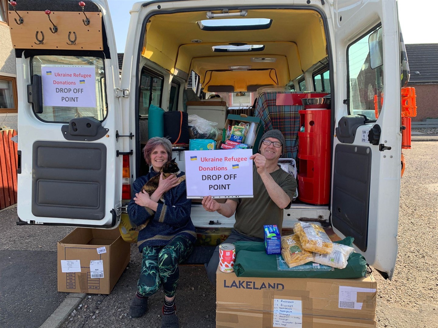 Alice Bailey and Rod Webster have been collecting aid since the start of the war in Ukraine to help the striken population. Picture: June Armstrong
