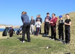 Mary McCowan tees off