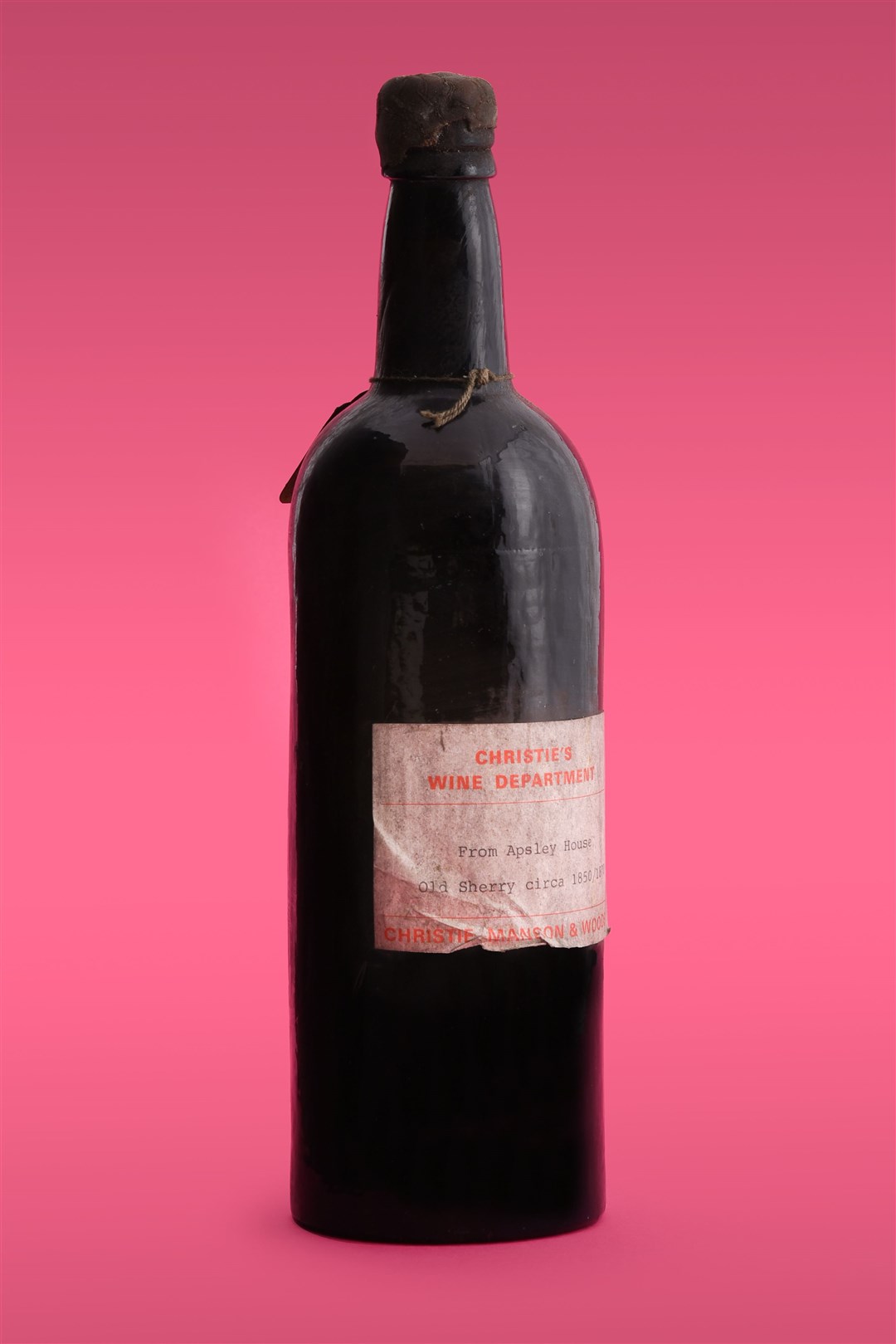 The bottle of sherry from the home of the first Duke of Wellington (Dreweatts/PA)