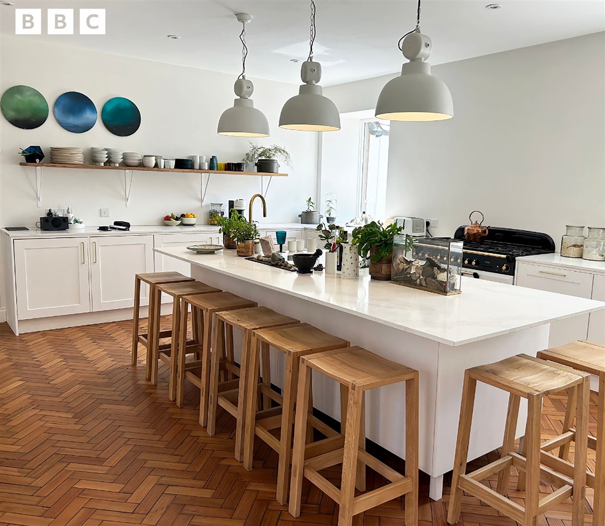 The kitchen at Earth House.