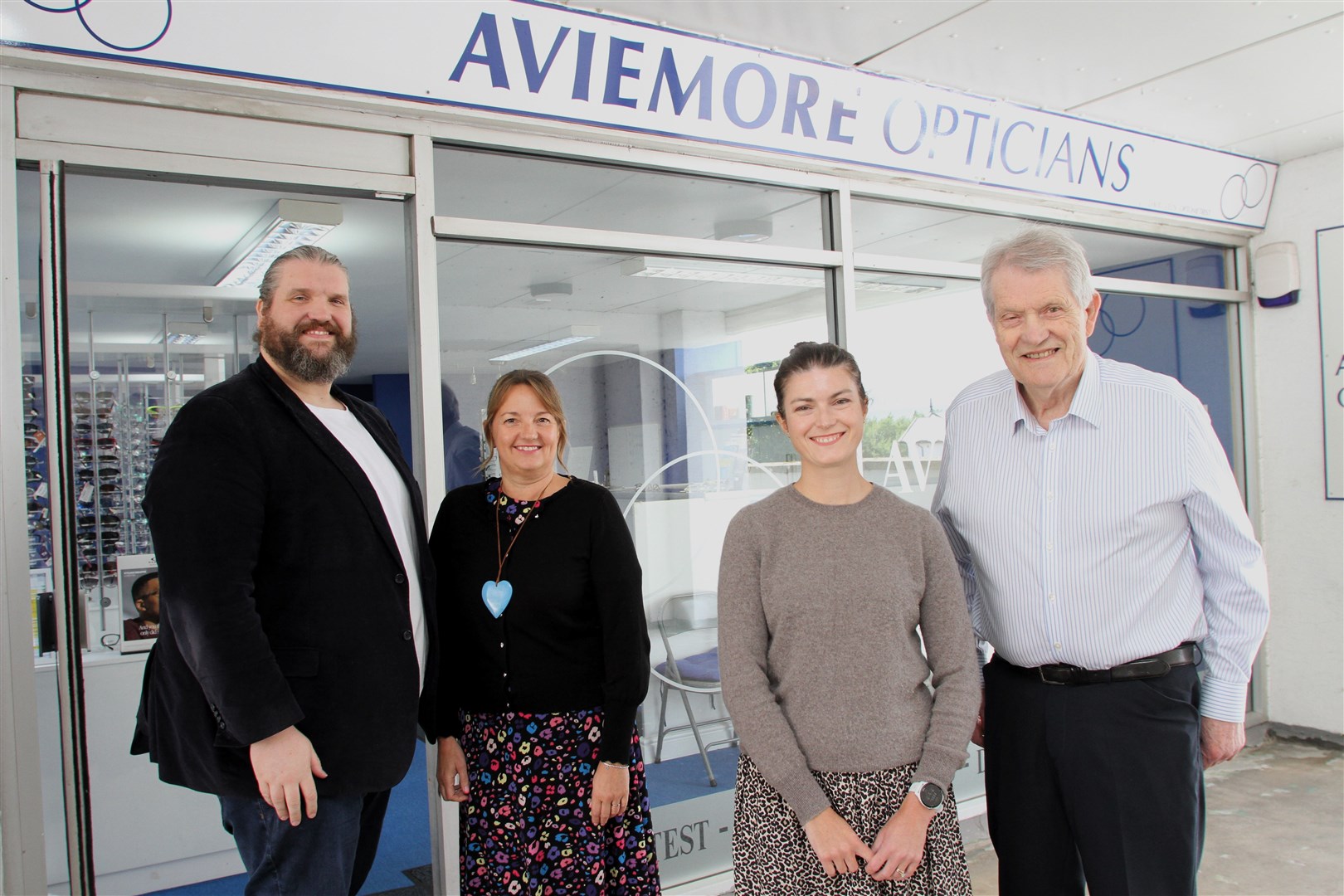 from left: Peter Veen (Dispensing Optician) Andrea Morrison (receptionist) Sarah Muir (optometrist) David Veen (Chief Optometrist)