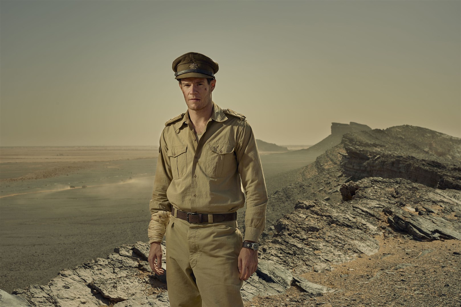 Connor Swindells as the SAS's founding father David Stirling in SAS Rogue Heroes. Picture: Kudos, Rory Mulvey.
