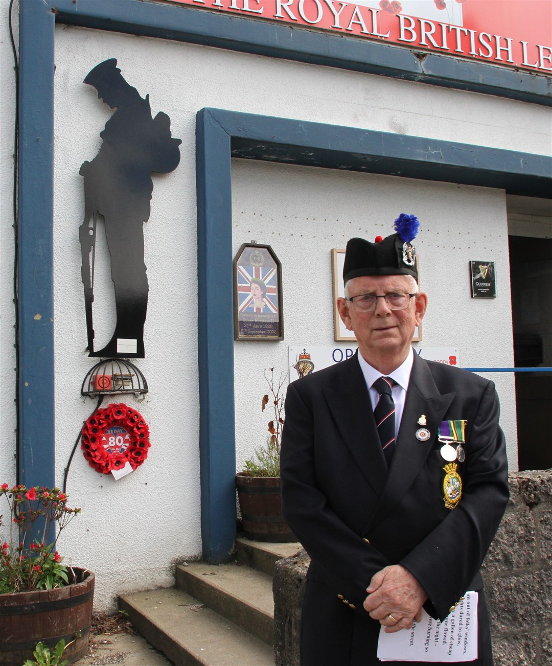 A WREATH FOR 80TH VE DAY: RBLS Strathspey president Jimmy Greig laid a wreath (Frances Porter)