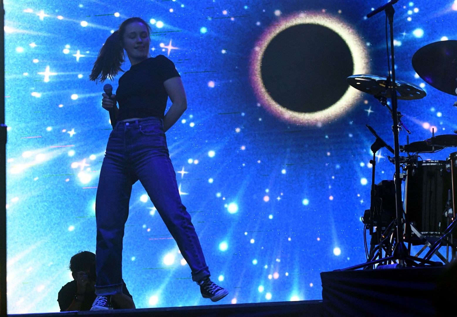 A high energy set came from Sigrid headlining Thursday's Hot House stage. Picture: James Mackenzie