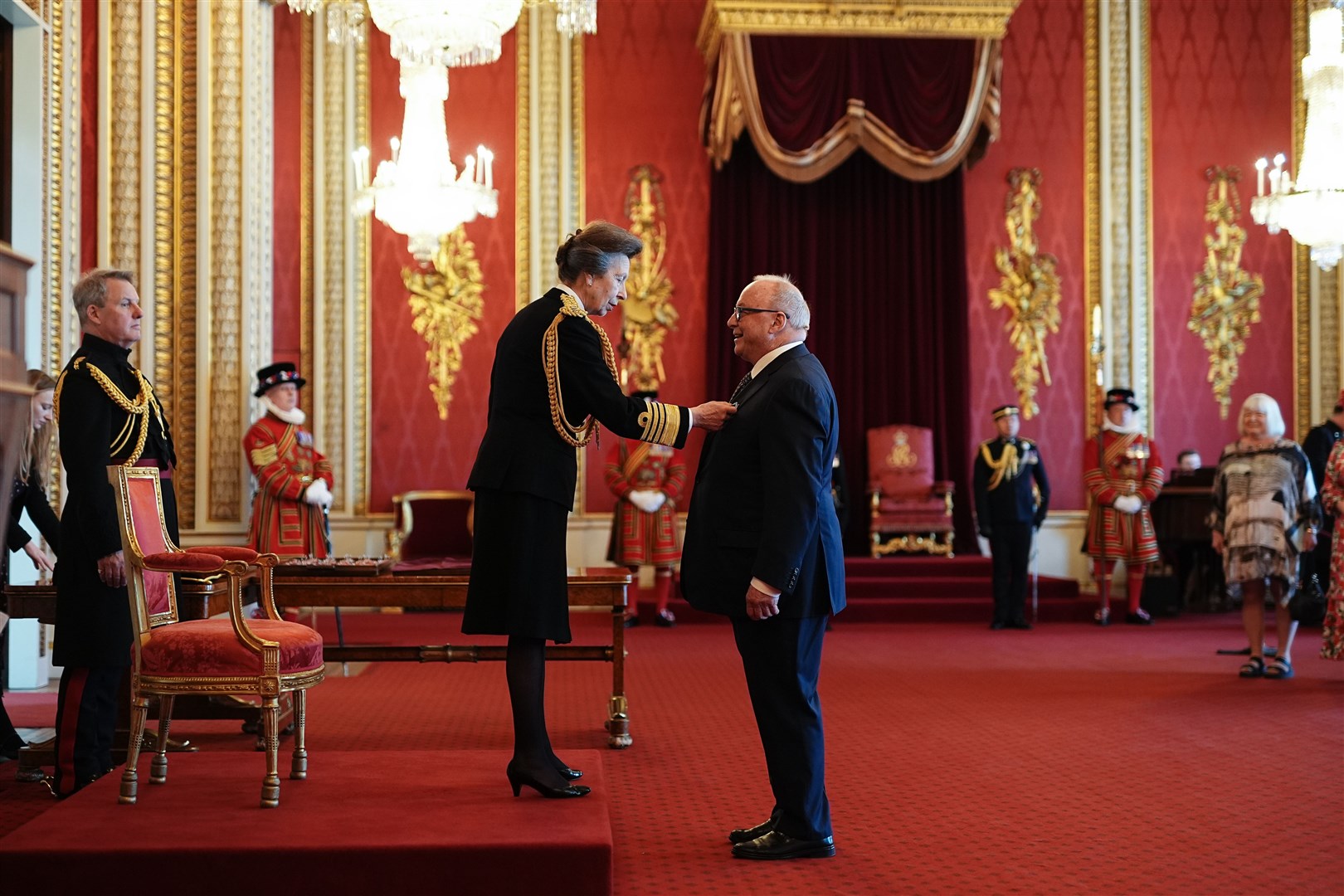 Philip Dudderidge is made an OBE by the Princess Royal (Aaron Chown/PA)