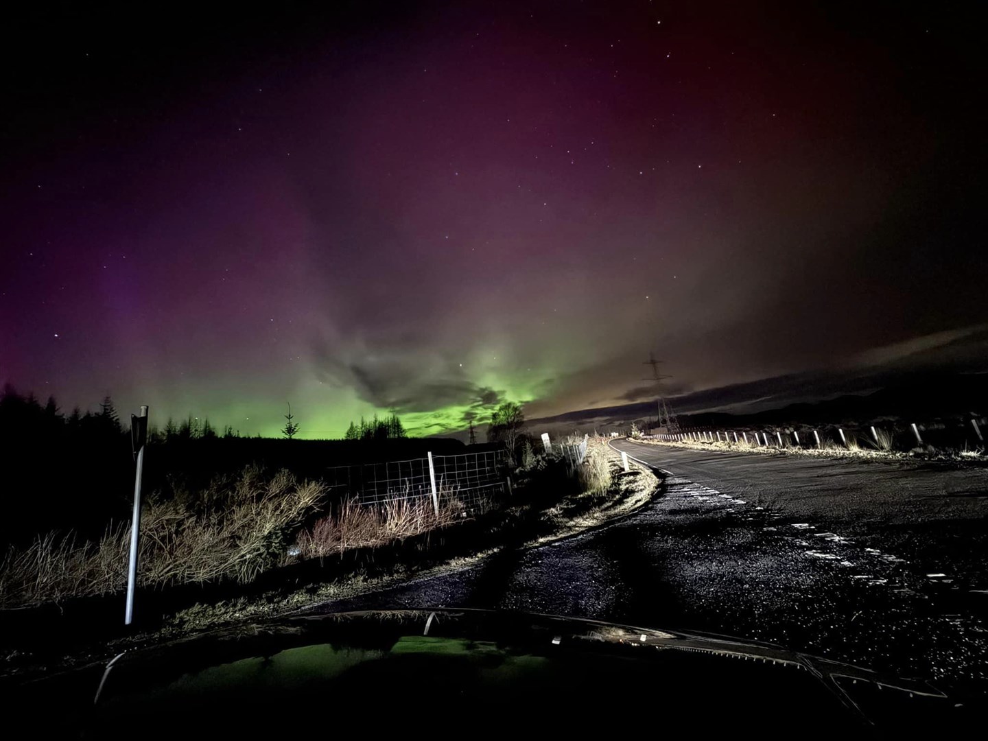 Awesome: Michael Chappell's stunning capture of the weekend's aurora borealis over Dalwhinnie.