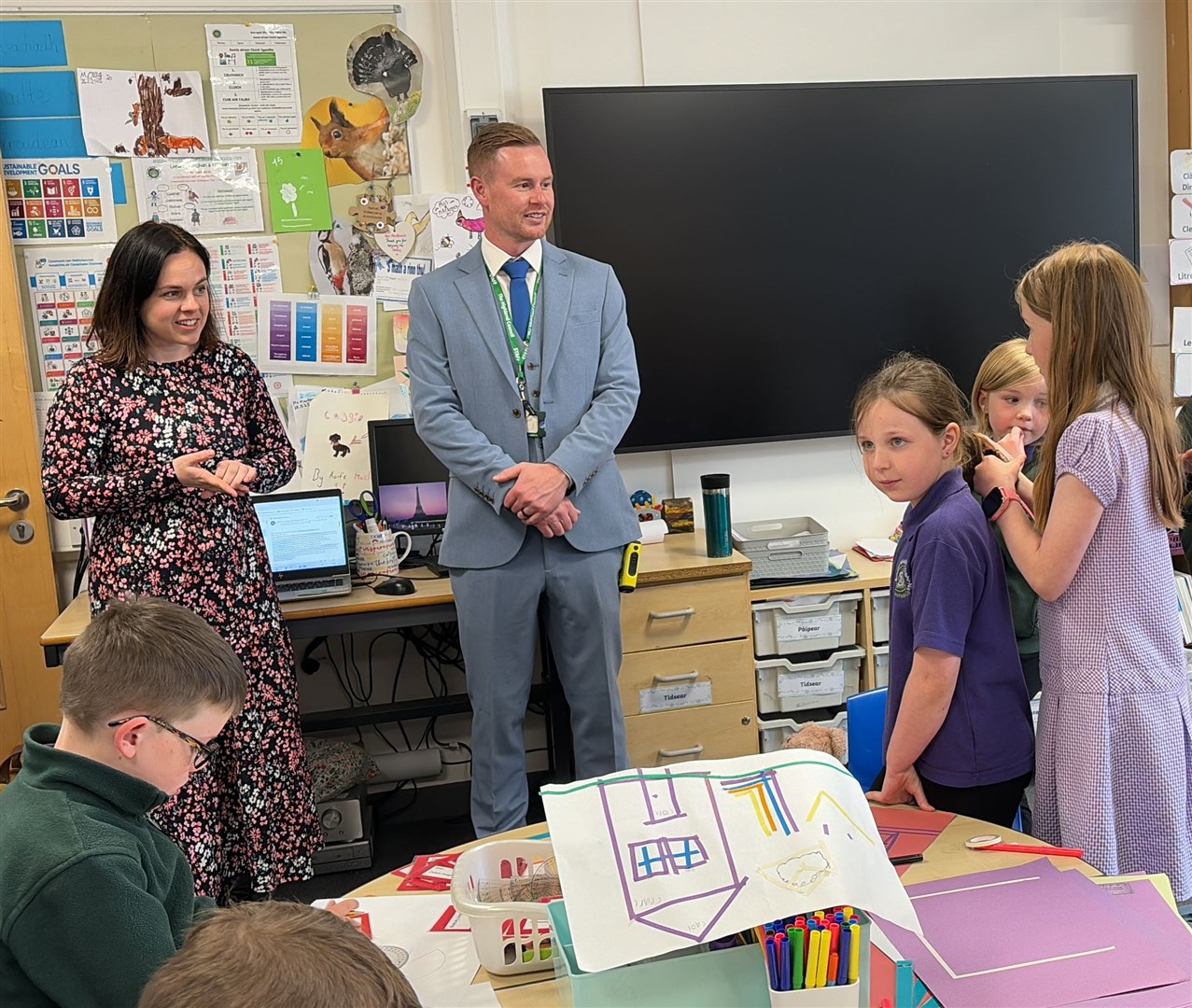 Kate Forbes at the Gaelic Primary School.