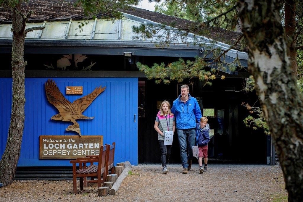 A family enjoying the Osprey Centre at Loch Garten Photo: Helen Pugh (rspb-images.com)