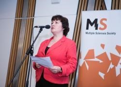 Highlands and Islands MSP Rhoda Grant speaks at a reception to celebrate the work of MS specialists MS at the Scottish Parliament this week