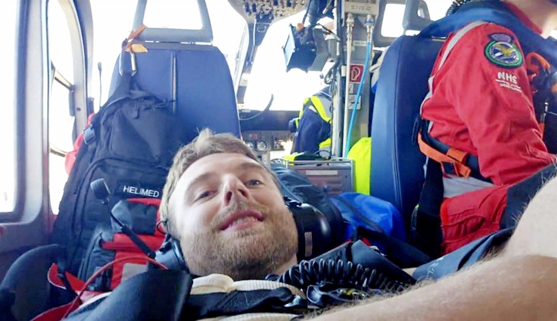 Harris Hamilton, 28, was enjoying a day white-water tubing with his family on holiday in Aviemore when he was badly injured.
