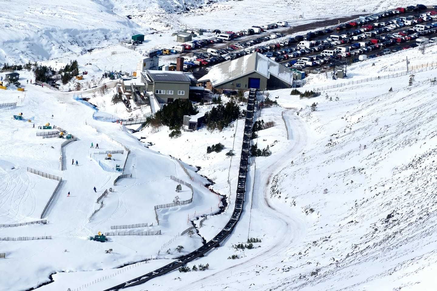 Into the hole: Cairngorm's mountain railway has remained inside for months now. David Macleod