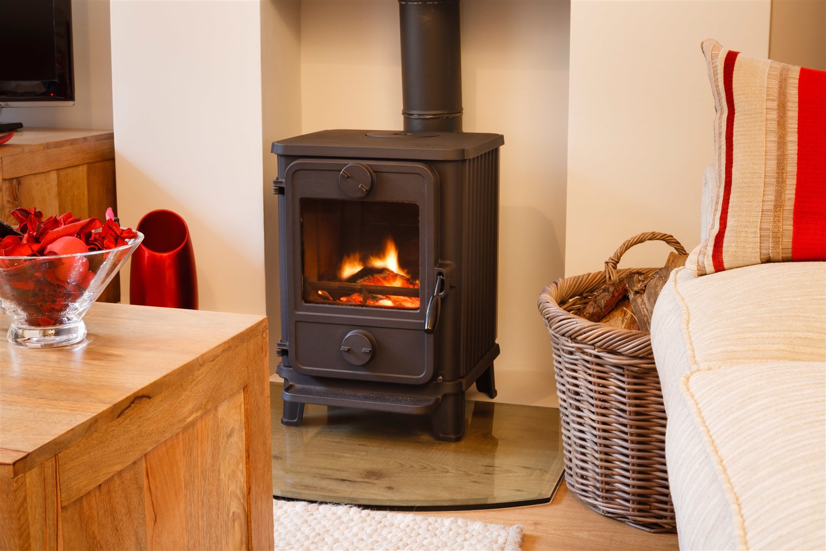 An example of a wood burning stove that would have been banned in new build properties.