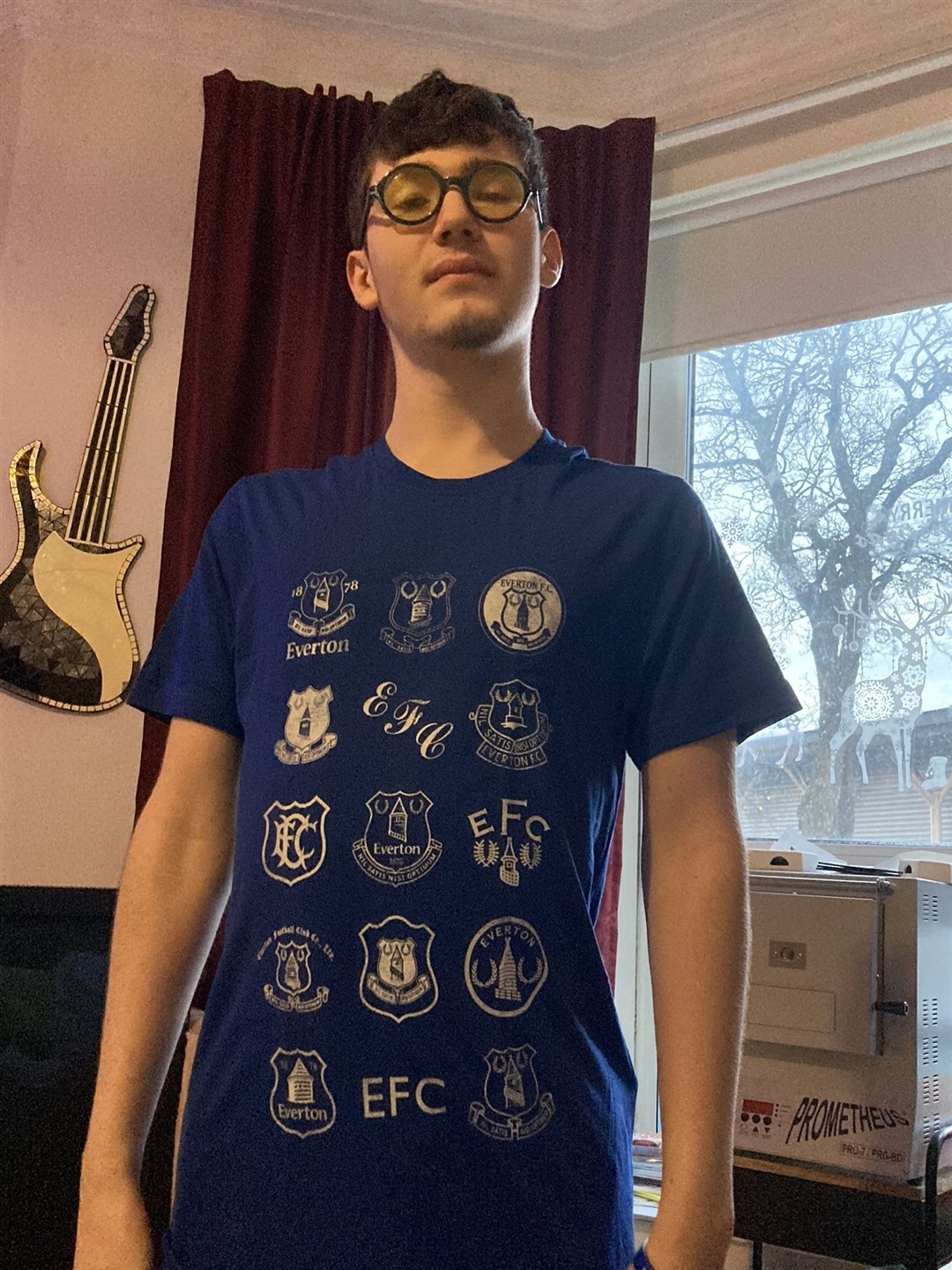 Patrick is a die-hard Everton fan (@Indra68/Twitter/PA)