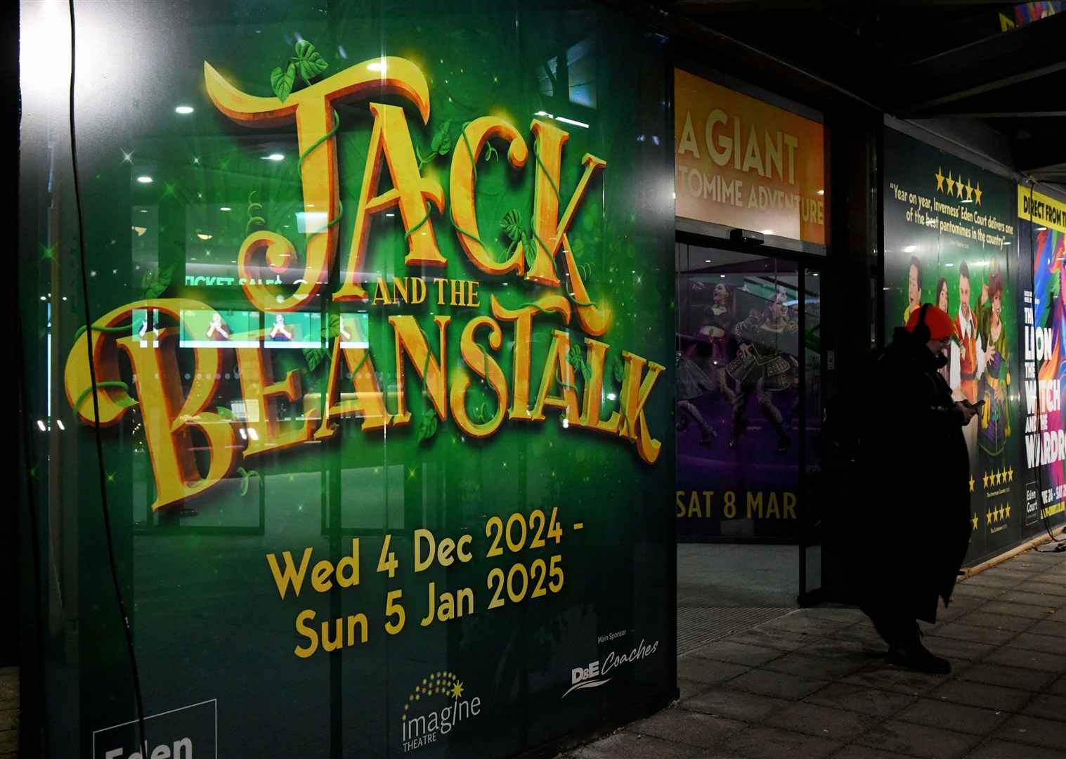 Jack and the Beanstalk text outside Eden Court. Picture: James Mackenzie