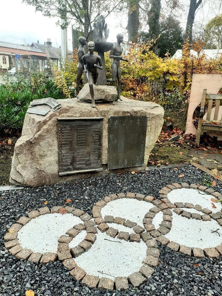Aviemore's Olympian monument has been relocated as part of the village green improvements
