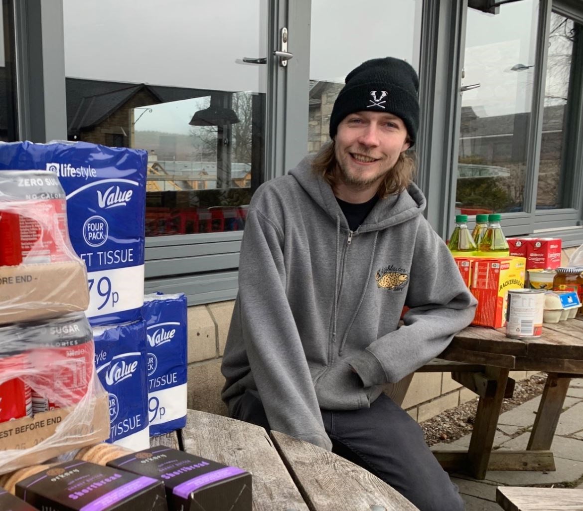 Scott Fleming at the Balavoulin Hotel in Aviemore at the outset of Covid. He and his then partner Katie were giving away their stock ahead of the pandemic enforced closure of the business to those in most need locally - it was just one example of his huge heart.