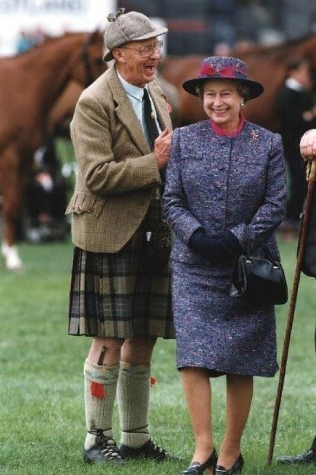 The Queen sharing a joke with Cameron Ormiston in 1992