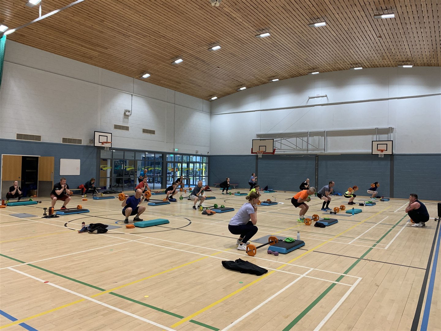 A keep fit class at the Craig MacLean Sports Centre in Grantown.