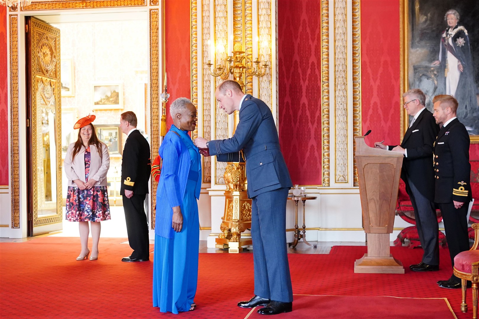 Claudette Johnson was honoured with an MBE by the Prince of Wales at Buckingham Palace in June 2022 (Dominic Lipinski/PA)