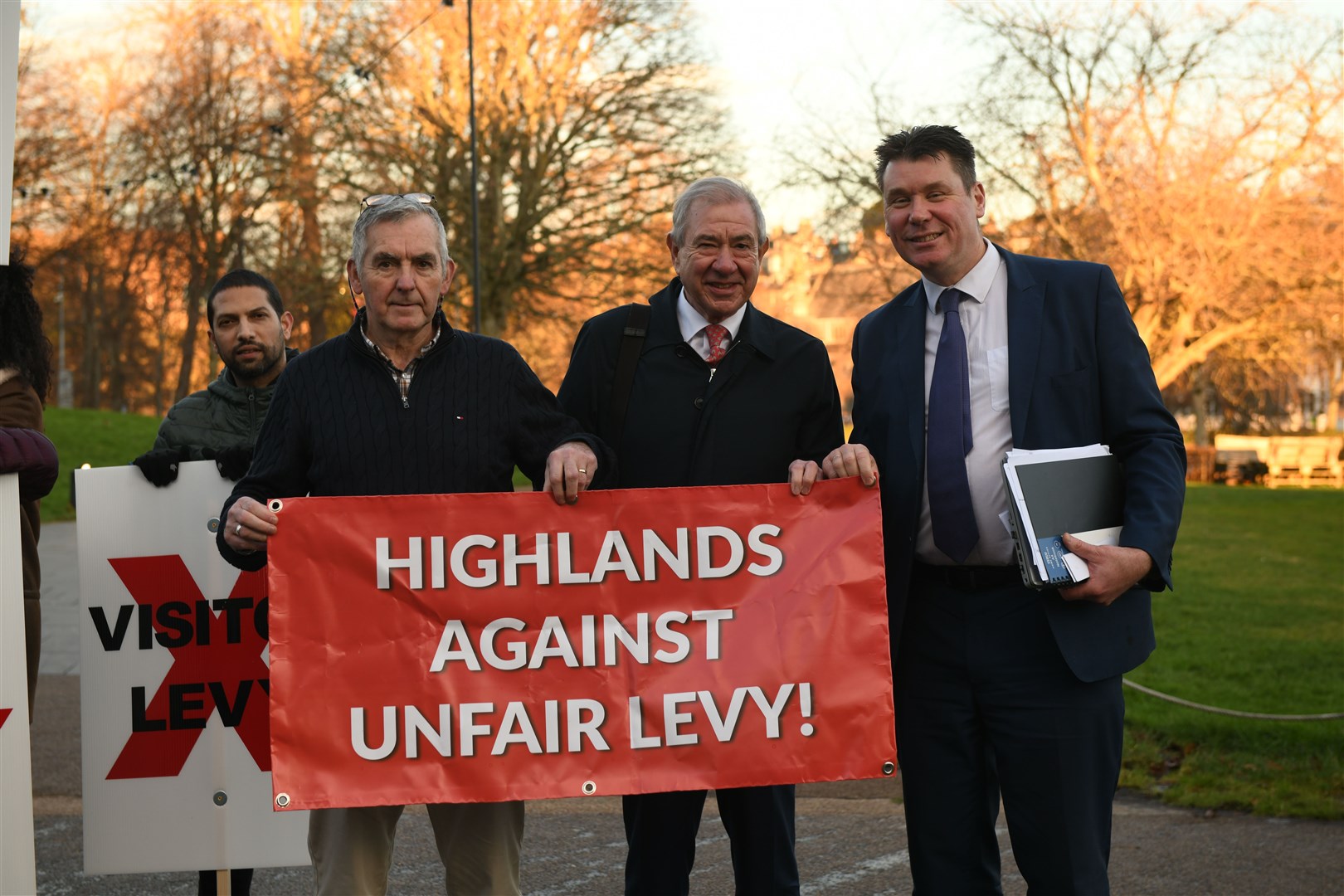The protest against the Highland visitor levy. Picture: James Mackenzie