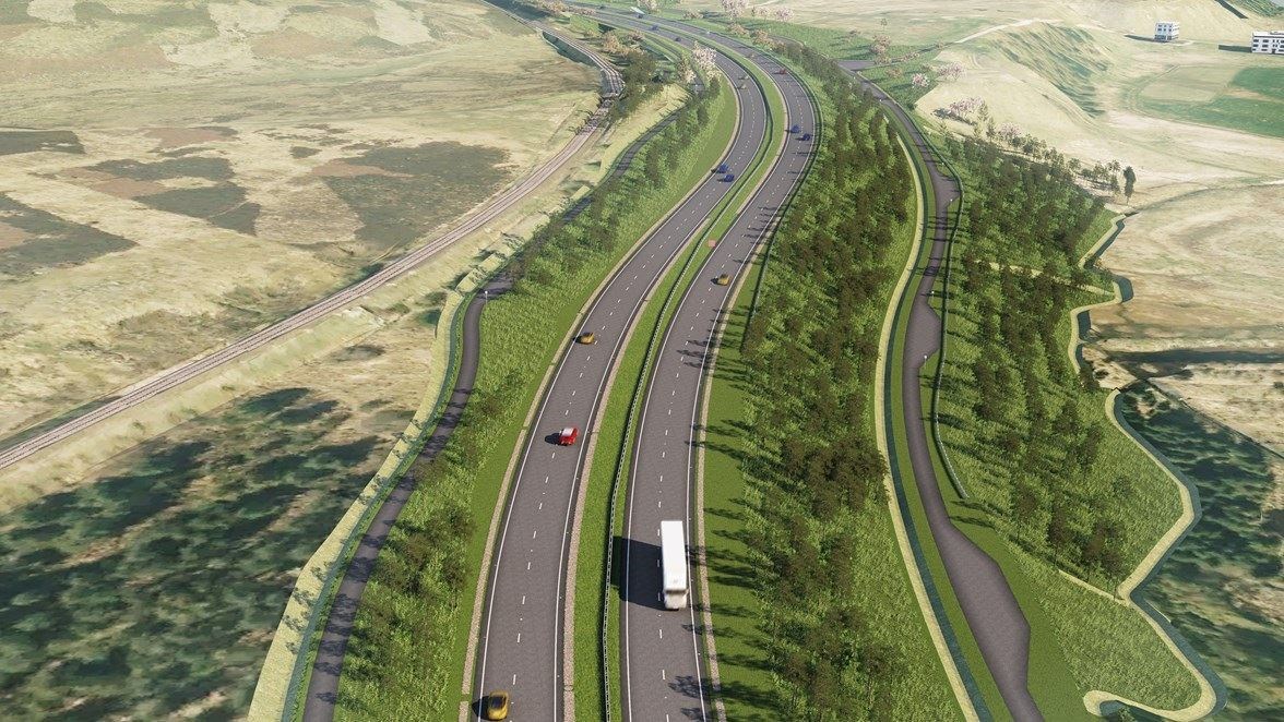 A computer generated image of Tomatin to Moy dualling. Courtesy: Balfour Beatty