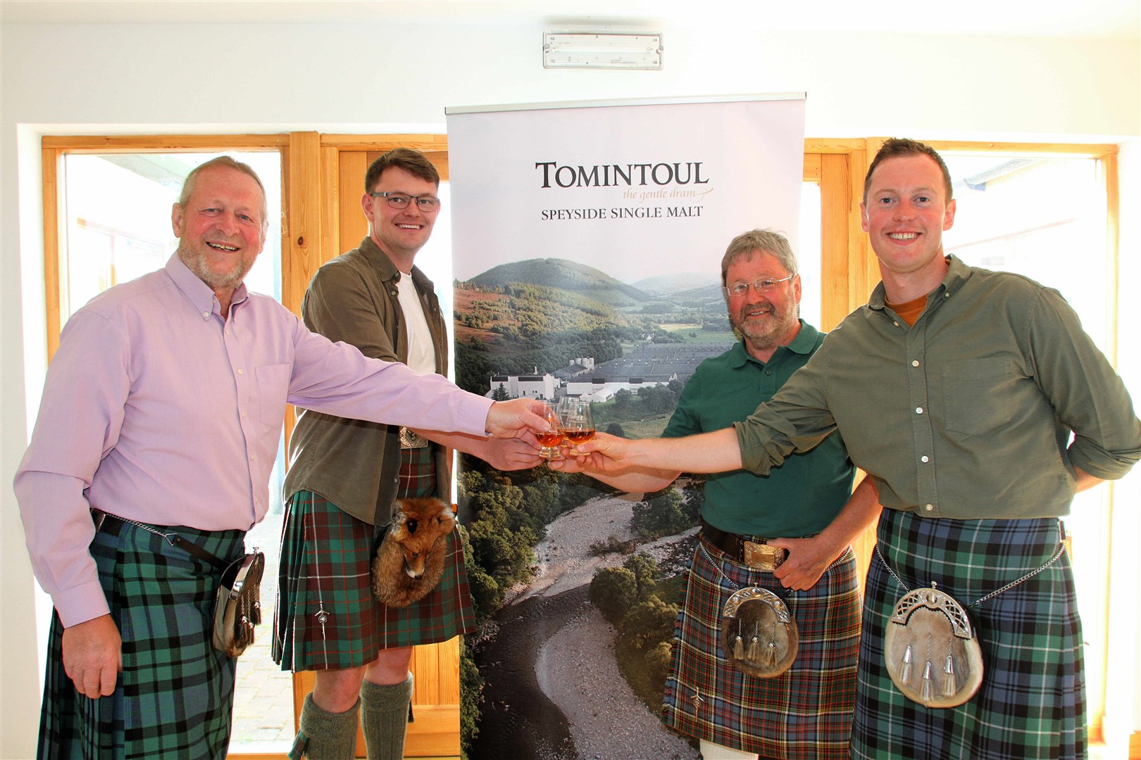 Team members Donnie Williamson, Calum Miller, Willie Anderson and Jamie Graham celebrate the new sponsorship deal.
