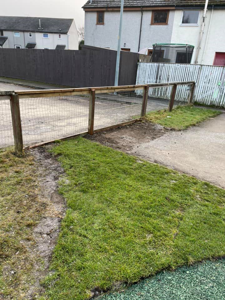Torn up: new turf just laid at the Burnside site has been dug up