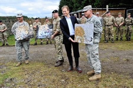 The leopard prints are handed over at the Highland Wildlife Park
