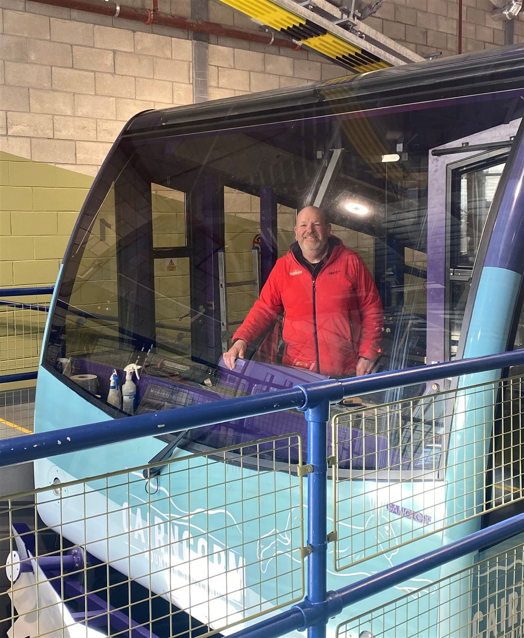 Back at the controls of the Cairngorm funicular is John Carmichael.