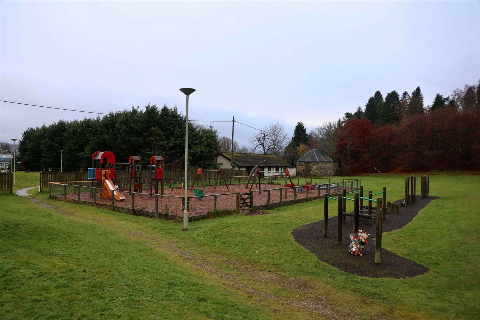 The playpark at Kingussie where the tragedy occurred on Friday