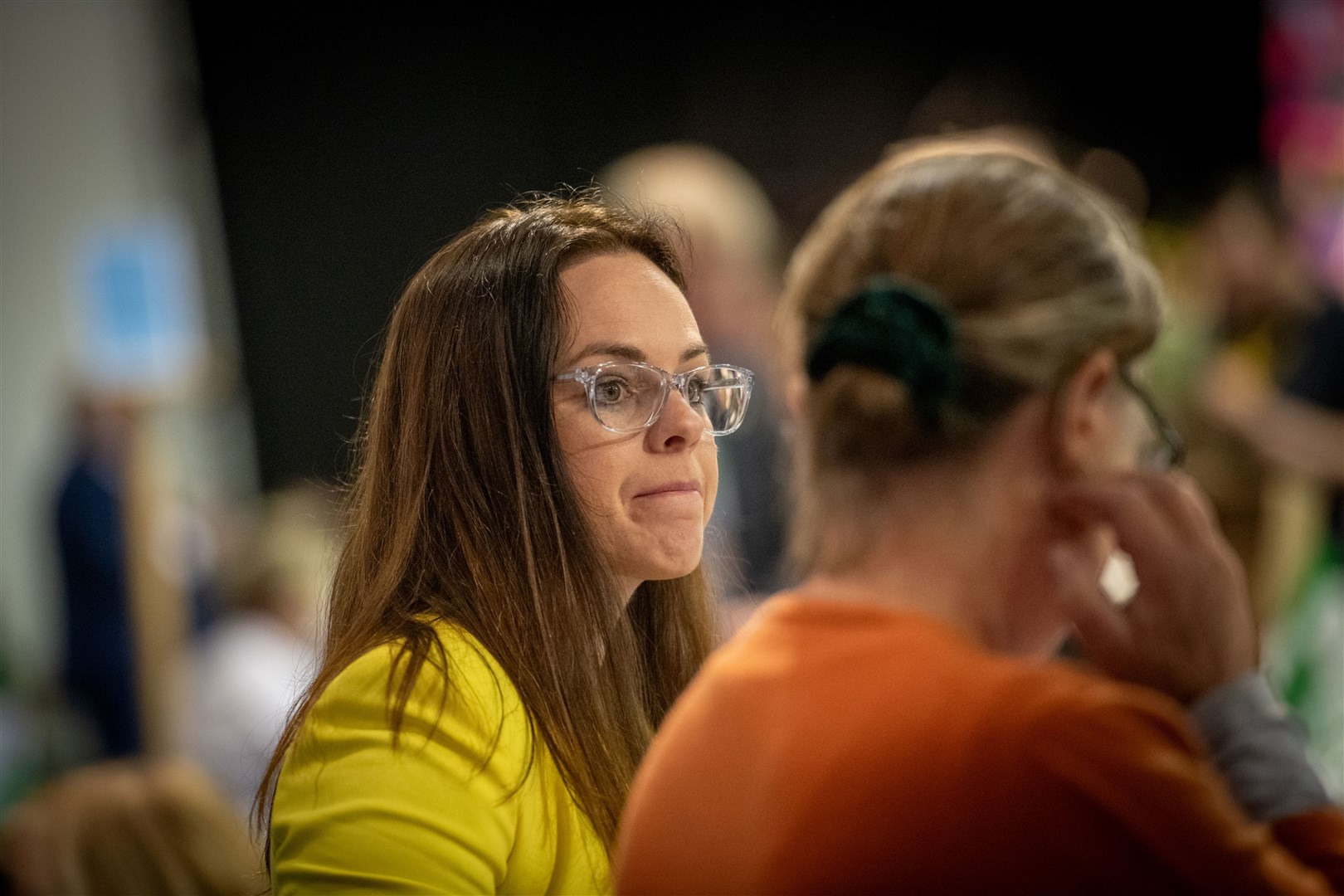 Kate Forbes stayed to the bitter end supporting the SNP candidate Drew Hendry. Picture: Callum Mackay.