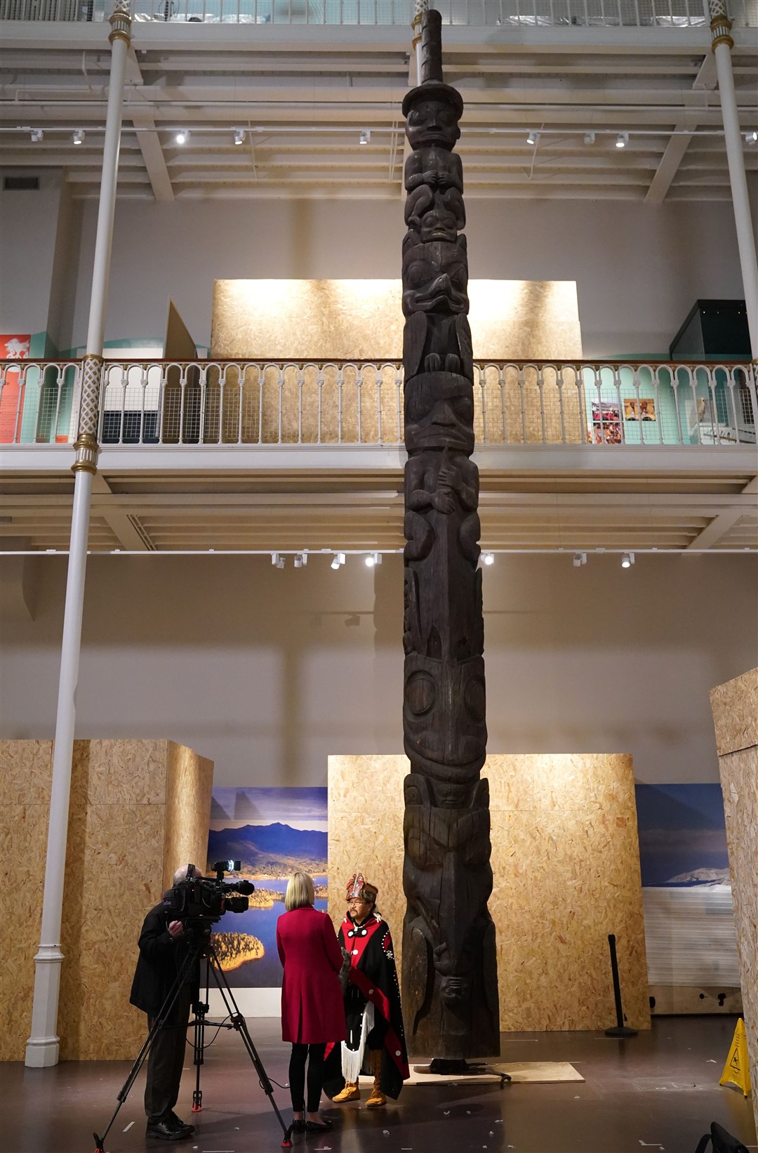 The 37 ft high totem pole has been on display in Scotland for almost 100 years (Andrew Milligan/PA)