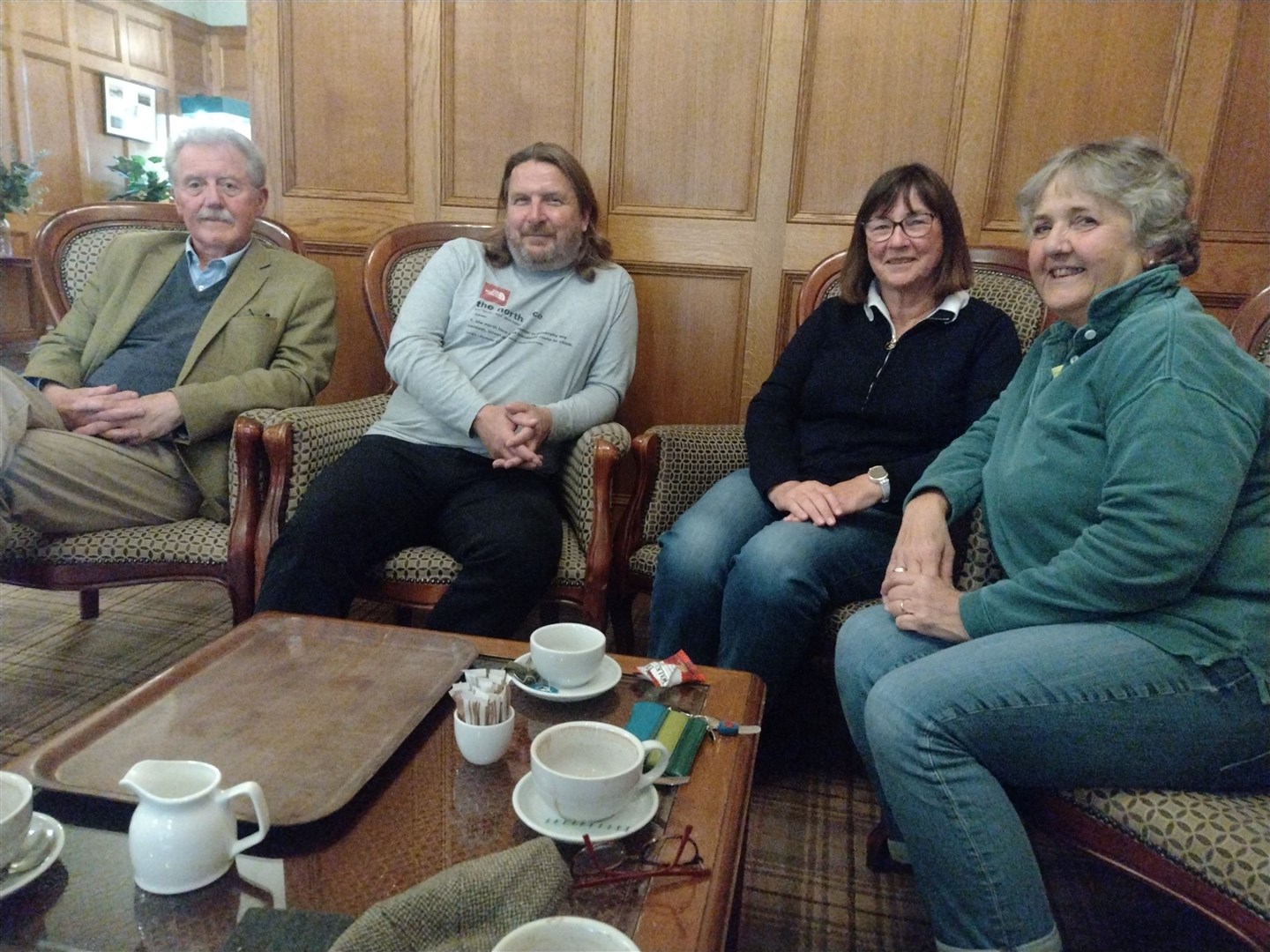 ANSWERS, PLEASE: From left, Ian Moffett, Councillor Russell Jones, community council secretary Janet Kinnaird and local GP Mary Anderson