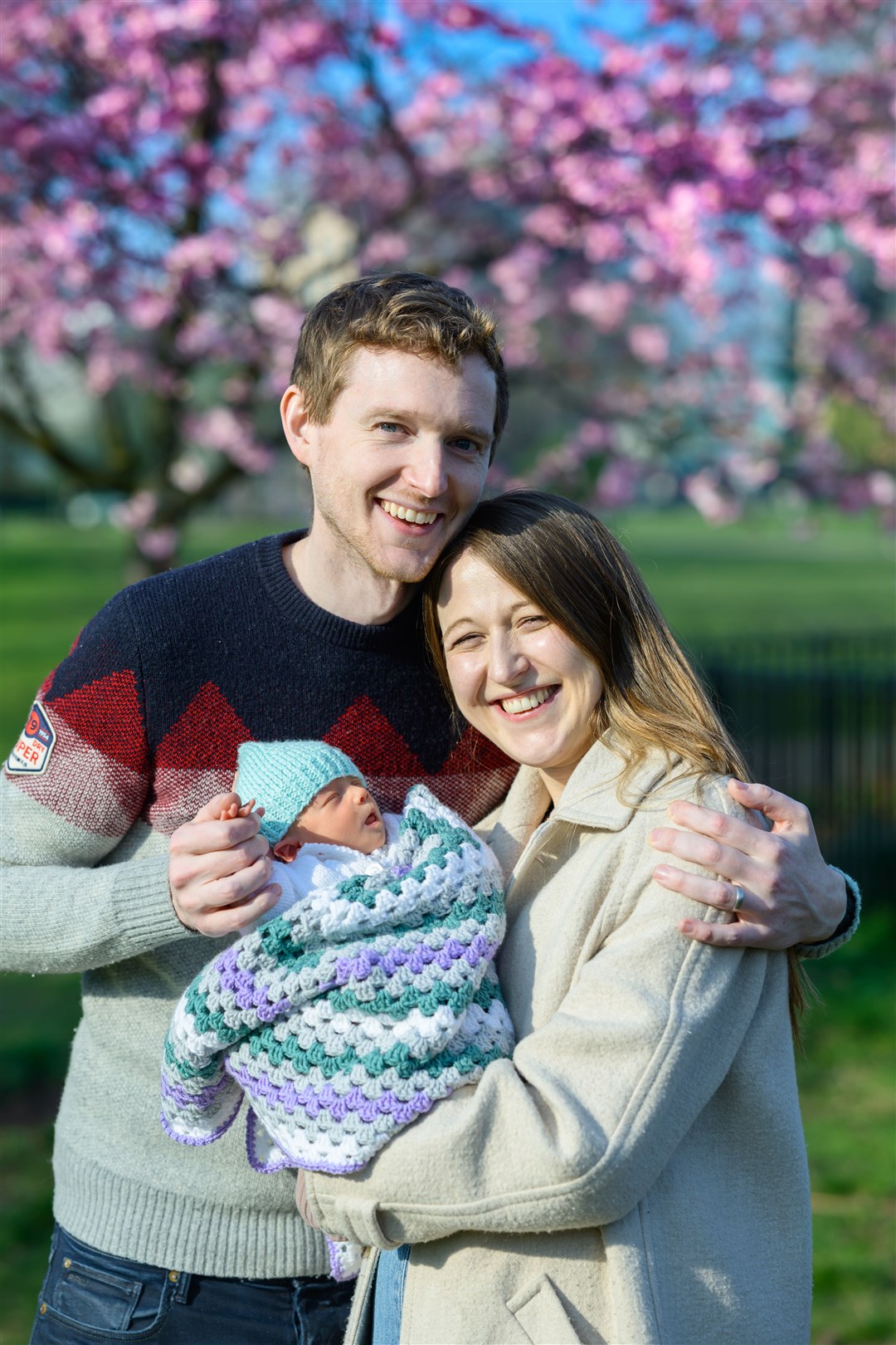 Grace and Angus Davidson with Amy (Womb Transplant UK/PA)