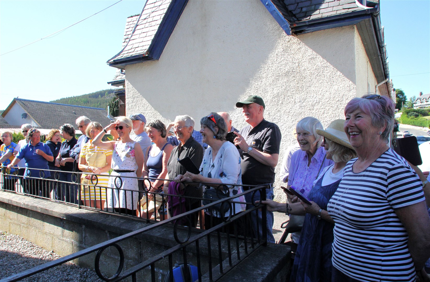 ARRIVALS AT TALLA NAN ROS: Some of the expectant crowd wanting to see the 'Wolf' unveiling (Frances Porter)