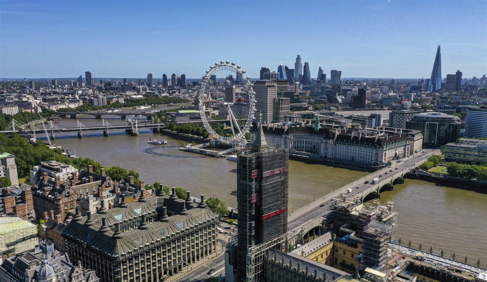 Central London landmarks including the Royal Festival Hall (Steve Parsons/PA)