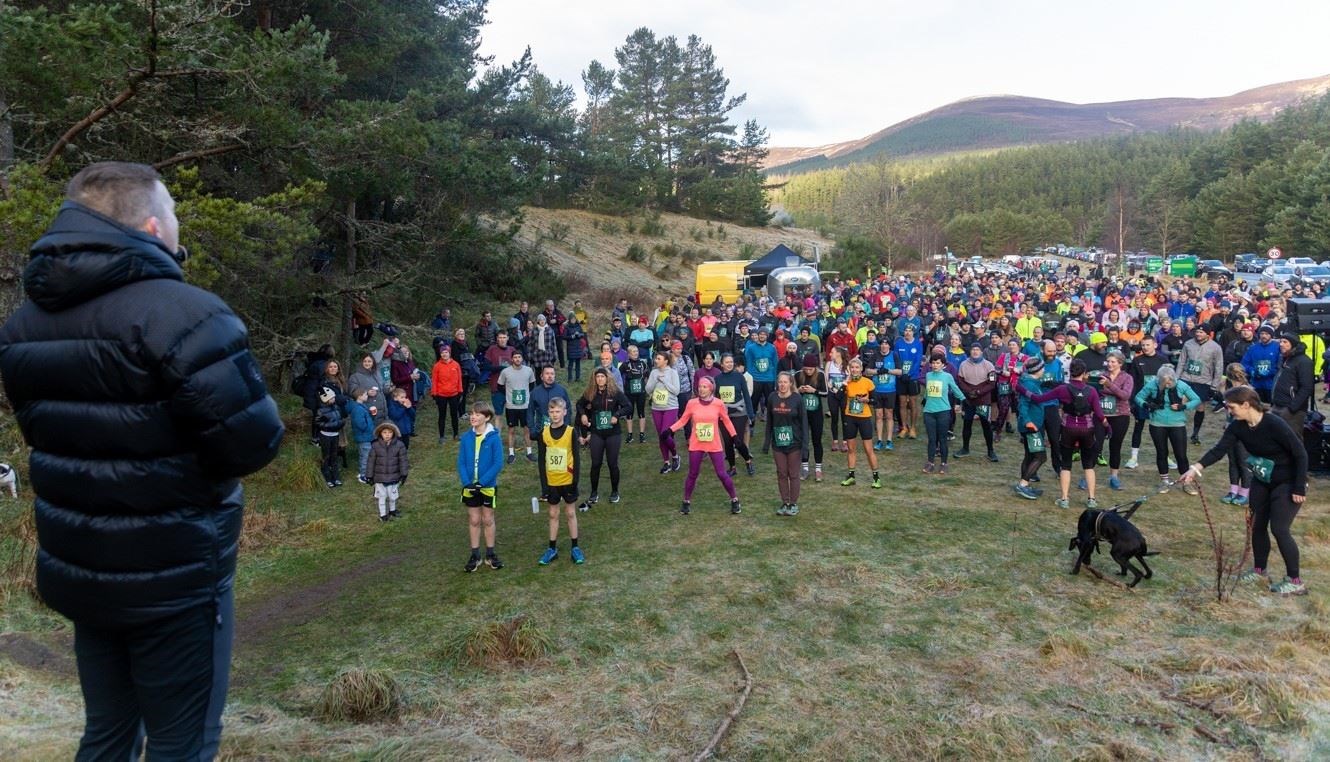 The runners are welcomed to this year's Fitnessat58° event by Sam Cairns. Pictures: Aidan Woods.