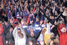 Caley Thistle fans celebrating - now rival fans could use bar at ICT's stadium