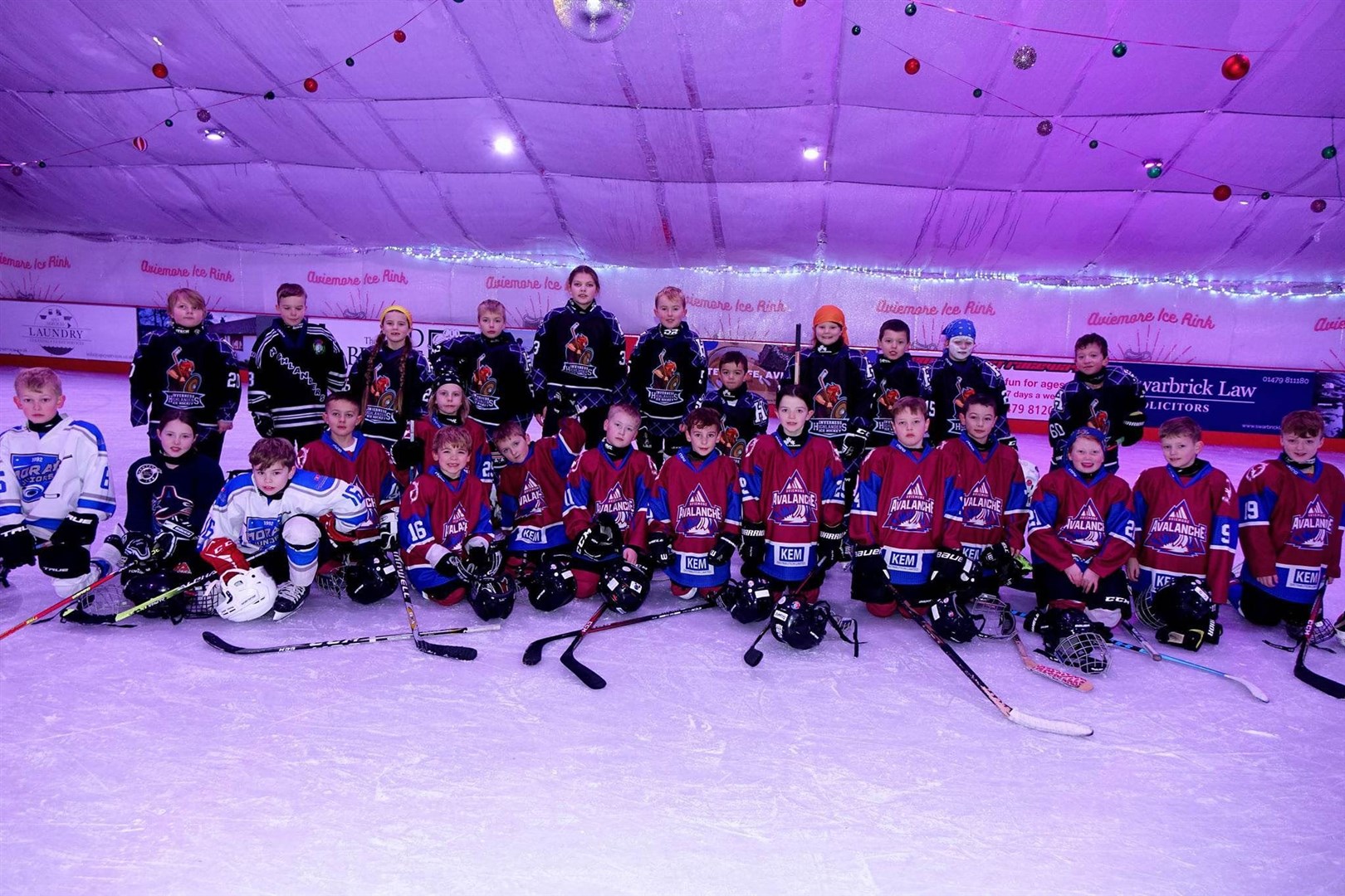 Some of the young ice hockey players who took part in Saturday's mini contest. Picture: David Macleod.